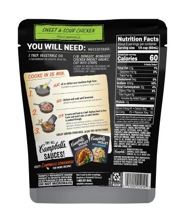 Campbell's Sweet & Sour Chicken Skillet Sauce - 11 oz | Delicious & Easy to Make - Buy Online on SooperMarket.com