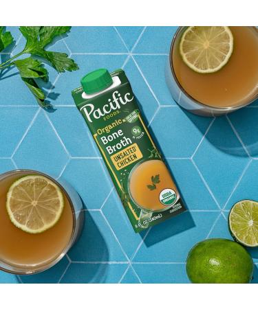 Pacific Foods Organic Bone Broth Original Chicken 8oz Cartons 12-Pack - Keto Friendly Chicken Bone Broth, 8 Fl Oz (Pack of 12) - Buy Online on SooperMarket.com