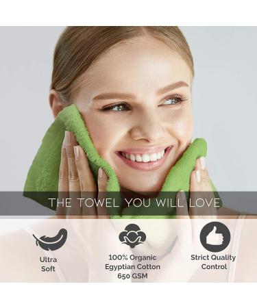 Cozy Homery Egyptian Cotton Wash Cloths 6-Pack | Ultra Soft 13x13 Washcloths for Kids & Adults | 650 GSM Spa Quality Towel Set | Green Wash Cloths - Buy Online on SooperMarket.com