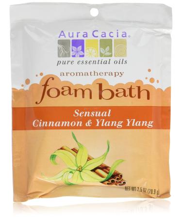Aura Cacia Cinnamon and Ylang Ylang Aromatherapy Foam Bath 2.5 Ounce -- 6 per case.