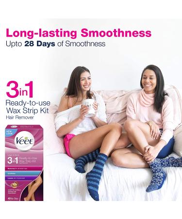 Veet Leg and Body Cold Wax Strips 40 ct (Pack of 2) - Hair Remover - Buy Online on SooperMarket.com