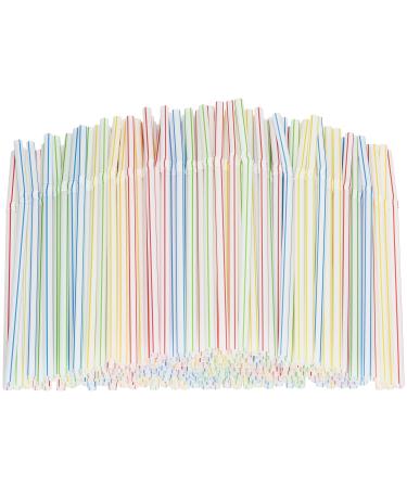 Flexible Plastic Straws Colored BPA-Free Disposable Bendy Straw 8" Long (200 Pack, Colorful) 200 Count (Pack of 1) Colorful