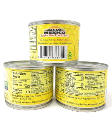 Hatch Chile Co Mild Chopped 4 oz (Pack of 3) - Authentic New Mexico Green Chiles - Buy Online on SooperMarket.com