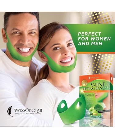 SWISSKOLAB Double Chin Reducer V Shaped Slimming Face Mask - 5 PCS Green - Buy Online on SooperMarket.com