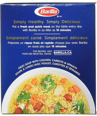 Barilla Orzo Soup Cuts Pasta | 340 Grams (Pack Of 16) | Rice Shaped Noodles for Soups Sauce and Salad | Non-GMO Pasta Made with Durum Wheat Semolina | Enriched with Iron and B Vitamins | Kosher Certified - Buy Online on SooperMarket.com
