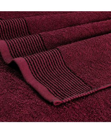 Belizzi Home 100% Cotton Ultra Soft 6-Piece Towel Set - Burgundy | Bath, Hand & Washcloth Towels | Compact, Lightweight & Highly Absorbent - Buy Online on SooperMarket.com