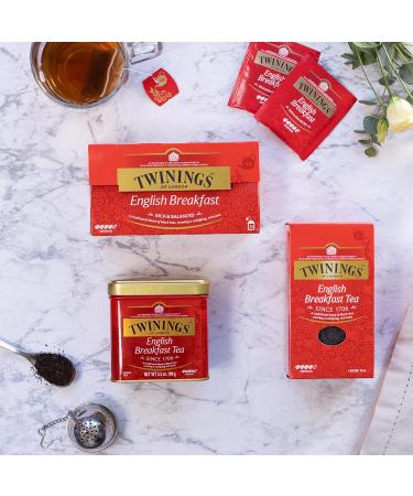 Twinings English Breakfast Tea - Premium Black Tea Loose - 200g (Pack of 2) - High-Quality Leaves from Sri Lanka & India - Ideal for Strong Brew - Buy Online on SooperMarket.com