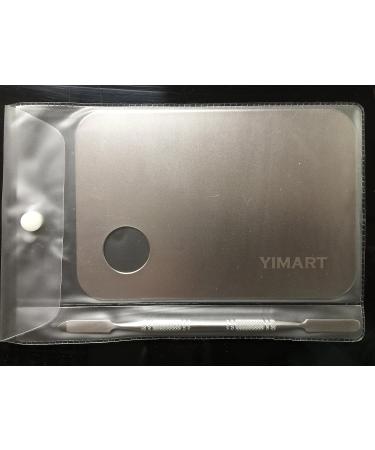 Yimart Stainless Steel Cosmetic Makeup Mixing Palette with Spatula - Professional Grade Beauty Tool - Buy Online on SooperMarket.com