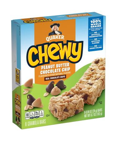 Quaker Chewy Granola Bars Peanut Butter Chocolate Chip 8 Bars Per Box (Pack of 6)