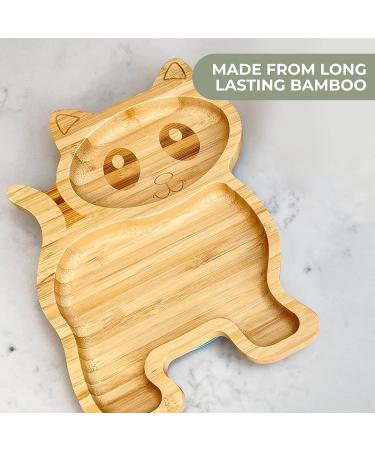 Eco Health Bamboo Baby Plate with Suction Cup - Non-Toxic & Cool to Touch - Ideal for Baby Weaning - Cat Plate (Blue) - Buy Online on SooperMarket.com