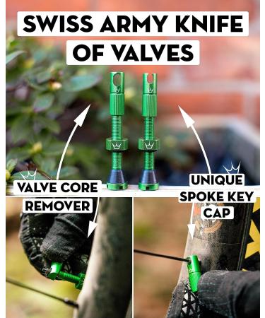 Peaty's x Chris King (MK2) Tubeless Valves - 42mm Navy | Bike Tyre Valves - Buy Online on SooperMarket.com