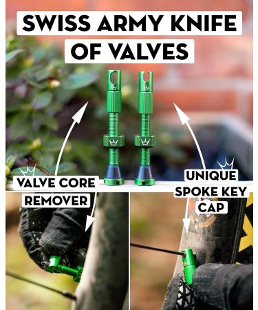 Peatys X Chris King MK2 Tubeless Valves - 42mm Black Bicycle Tire Valves | Premium Performance - Buy Online on SooperMarket.com