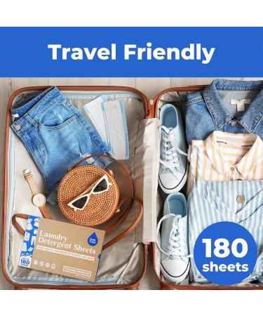 Eco-Friendly Laundry Detergent Sheets - Ocean Breeze Scent 180 Loads Portable & Space-Saving for Travel - Buy Online on SooperMarket.com