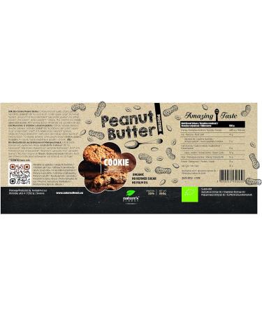 Nature's Finest 100% Organic Cookie Peanut Butter 350g | All Natural EU Origin | No Added Sugar No Palm Oil | Original Roast Crunchy | Easy to Digest | Enriched with Vegan Proteins | Paleo Keto - Buy Online on SooperMarket.com