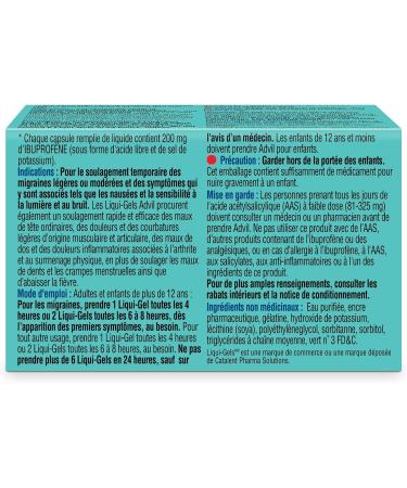 Advil Regular Strength Ibuprofen Pain Relief Liquid-Gels Fast Acting Pain Relief for Migraine Back Neck Joint and Muscle Relief 200mg (16 Count) - Buy Online on SooperMarket.com