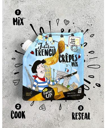 Farin'UP Non-GMO French Cr pes Mix - 21.16 oz - Makes 20 Crepes | Just Add Milk - Buy Online on SooperMarket.com