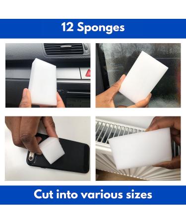 12-Pack Saplax Magic Eraser Sponge - Melamine Home Cleaning Sponge for Pads, Wipes, Stains, Grime & Marks - Chemical-Free Cleaner for Kitchen, Bathroom, Tile, Shoes | Eco-Friendly - Buy Online on SooperMarket.com