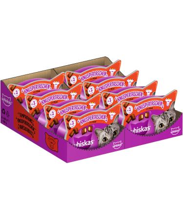 Whiskas crispy bags cat snacks with beef 8x60g (8 packs) - different product packaging available beef 480 g (1 Pack)