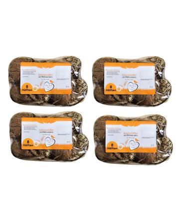 Blumixx 32 pieces coconut halves filled with mealworms bird food mealworms for hanging all year round wild bird food fat food