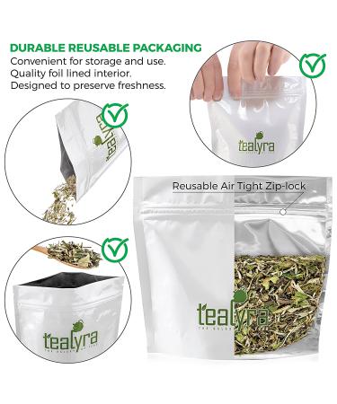 Tealyra Imperial Grade White Peony Tea | Organic Loose Leaf Bai Mu Tan | High Antioxidants, Low Caffeine | 100g (3.5oz) - Buy Online on SooperMarket.com