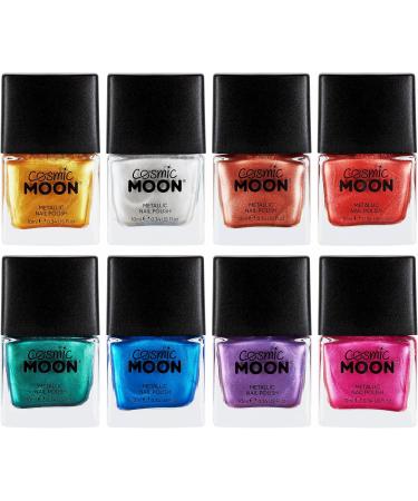 Metallic Nail Polish by Cosmic Moon - Silver - Highly pigmented Nail Varnish - 10ml - Buy Online on SooperMarket.com