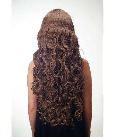 Shop WIG ME UP 33002A-18: Super Long Wavy Curly Waterwave Wig with Bangs in Light Brown - International Shipping Available - Buy Online on SooperMarket.com