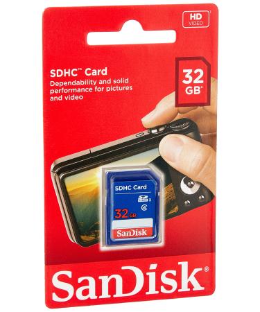 SanDisk 32GB SDHC Flash Memory Card (SDSDB-032G-B35) (Label May Change) 32 GB SD Standard Packaging