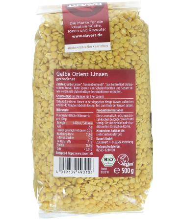 Buy Davert Yellow Orient Lentils - Organic 500g | Healthy & Nutritious | International Shipping - Buy Online on SooperMarket.com