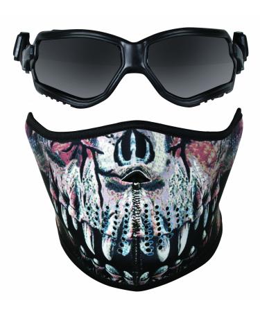 GameFace 80009 Predator Protection Set With Military Style Airsoft Goggles And Reversible Neoprene Half-Mask