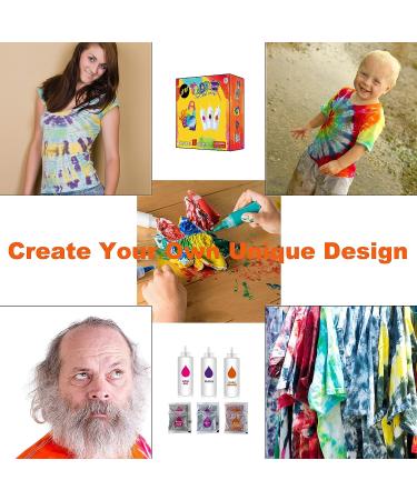 Tie-Dye Kit: 3 Color Fabric Paint Set for DIY Arts & Clothes - Permanent Multi-Color Dyes - Buy Online on SooperMarket.com