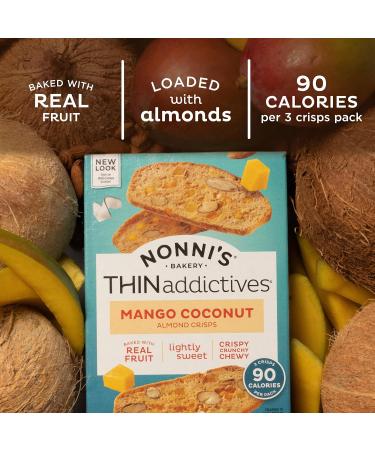Nonni's THINaddictives Almond Thin Cookies - Mango & Coconut Biscotti Italian Cookies - 4.4 oz 3 Pack - Buy Online on SooperMarket.com