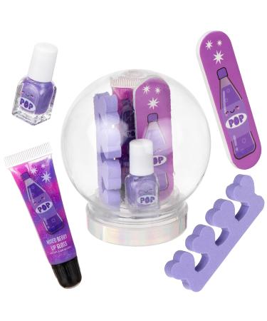 Expressions 5pc Snow Globe Manicure Set for Girls and Teens Starter Makeup Set with Nail Polish and Lip Gloss Manicure and Pedicure Kit Kids Makeup Kit for Girls Beauty Set Gifts for Girls