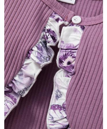 Puseky Toddler Baby Girls Floral Dress and Coat Set 6-12 Months - Purple Outfit - Buy Online on SooperMarket.com