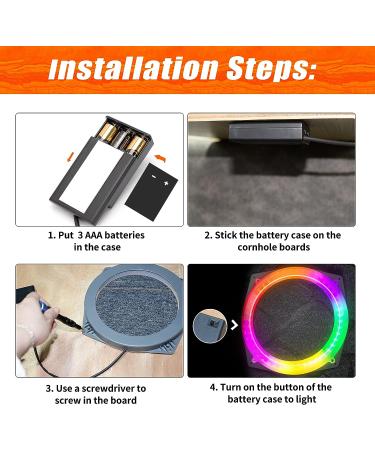 Teamaze RGB Flashing Cornhole Board Lights Set - 2 Pcs for 4ft x 2ft Boards - Perfect for Camping and Backyard Games - Buy Online on SooperMarket.com