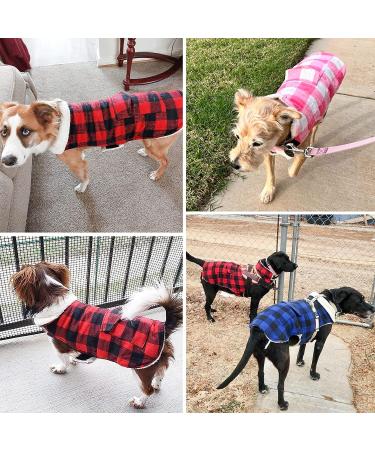 Malier Dog Winter Coat - Classic Plaid Fleece Jacket for Large Dogs - Red X-Large - Buy Online on SooperMarket.com