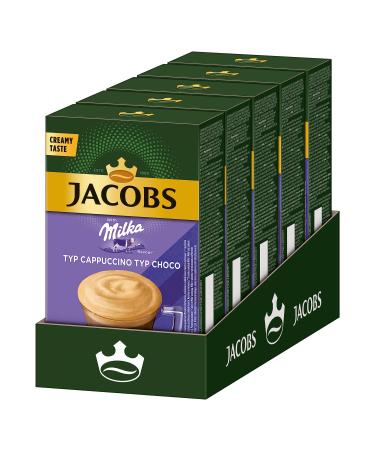 Jacobs Cappuccino Milka coffee speciality 40 sticks with soluble coffee beans 5 x 8 drinks Cappuccino Milka 126 g (pack of 5)