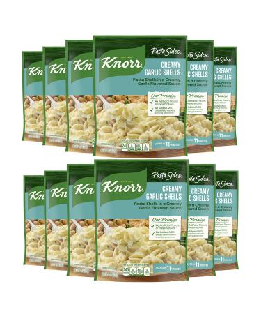 Knorr Pasta Sides For Delicious Quick Pasta Side Dishes Creamy Garlic Shells No Artificial Flavors, No Preservatives, No Added MSG 4.4 oz, Pack of 12 4.4 Ounce (Pack of 12) Creamy Garlic Shells
