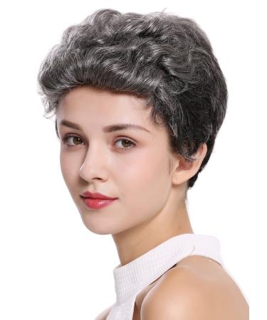 WIG ME UP - B-HH-12-GREY wig women men human hair short wavy fashionable great dark grey