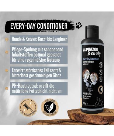 Alphazoo Every Day Conditioner for Cats & Dogs - 200ml Coconut Fur Care for All Breeds | Natural Dog Shampoo for Soft Fur - Buy Online on SooperMarket.com