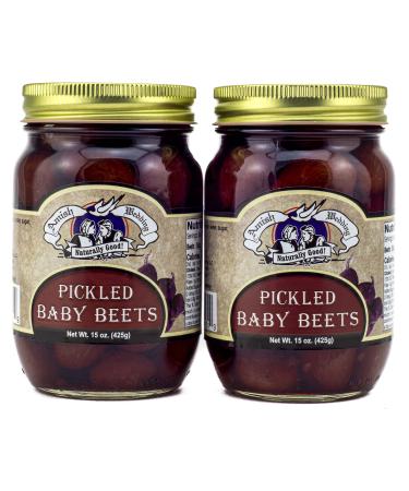 Amish Wedding All Natural Pickled Baby Beets 15 Ounces (Pack of 2)