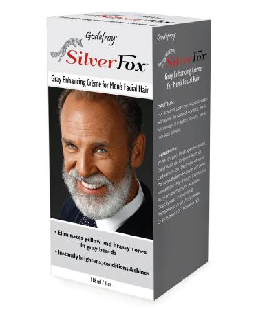 Godefroy Silver Fox Men's Silver And Gray Beard Brightener For Caucasian Hair Types, 3 Fluid Ounce