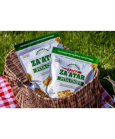 Terranean Herbs & Spices Za'atar Pita Chips Bundle - Regular & Spicy (2 Pack) - Buy Online on SooperMarket.com