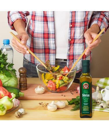 Premium Quality 8.5 oz. Bottle Extra Virgin Siberian Pine Nut Oil - 100% Natural, Unrefined for Healthy Digestion and Wellness - Buy Online on SooperMarket.com
