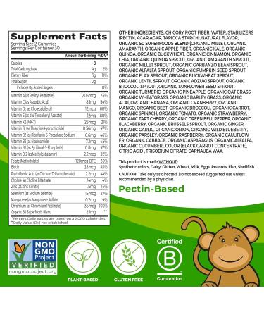 Buy Orgain Kids Sugar Free Multivitamin Gummies - Vegan 50 Superfoods 15 Vitamins Immune Support 60 Gummies for Ages 4+ Mixed Berry - Buy Online on SooperMarket.com