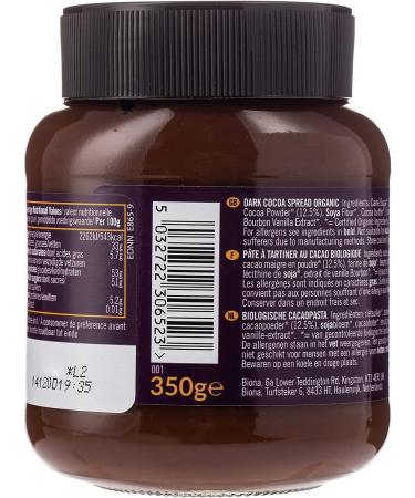 Biona Organic Dark Chocolate Spread 350g - Buy Online on SooperMarket.com