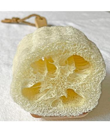 Natural Loofah Exfoliating Bath Brush | Body Luffa Loofa Sponge On a Stick | Scrubber with Wooden Handle for Men & Women | Bath Spa Shower (1 Pack) - Buy Online on SooperMarket.com
