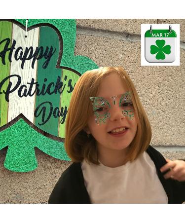St. Patrick's Day Face Jewels & Gems Set - Glitter Rhinestones & Temporary Tattoos for Rave, Henna & Parties - Buy Online on SooperMarket.com