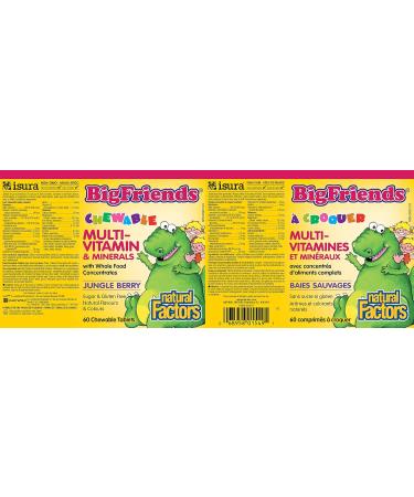 Natural Factors Big Friends Chewable Multi-Vitamin & Minerals Jungle Berry - 60 - Buy Online on SooperMarket.com