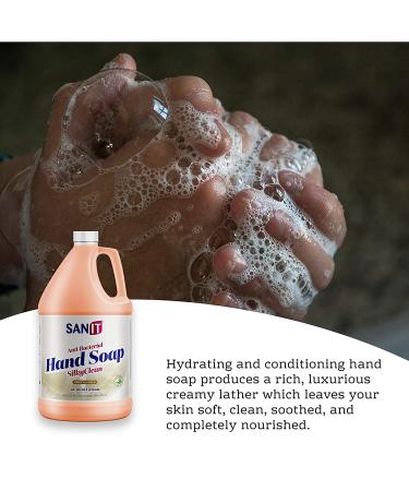 Sanit Silky Clean Antibacterial Hand Soap Refill - 1 Gallon with Coconut Oil & Aloe Vera - All Natural & Moisturizing - Made in USA - Buy Online on SooperMarket.com