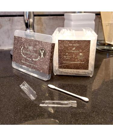 180 Count Pointed Q Tips Qtip Bleeker and R Individually Wrapped Cotton Swabs - Chlorine & Oil Free - Recyclable & Biodegradable - Travel Makeup - Buy Online on SooperMarket.com